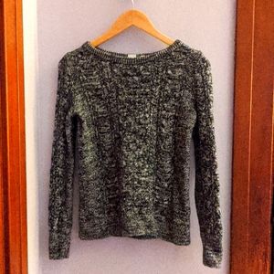 GAP cable knit sweater, XS, not cropped, black marbled